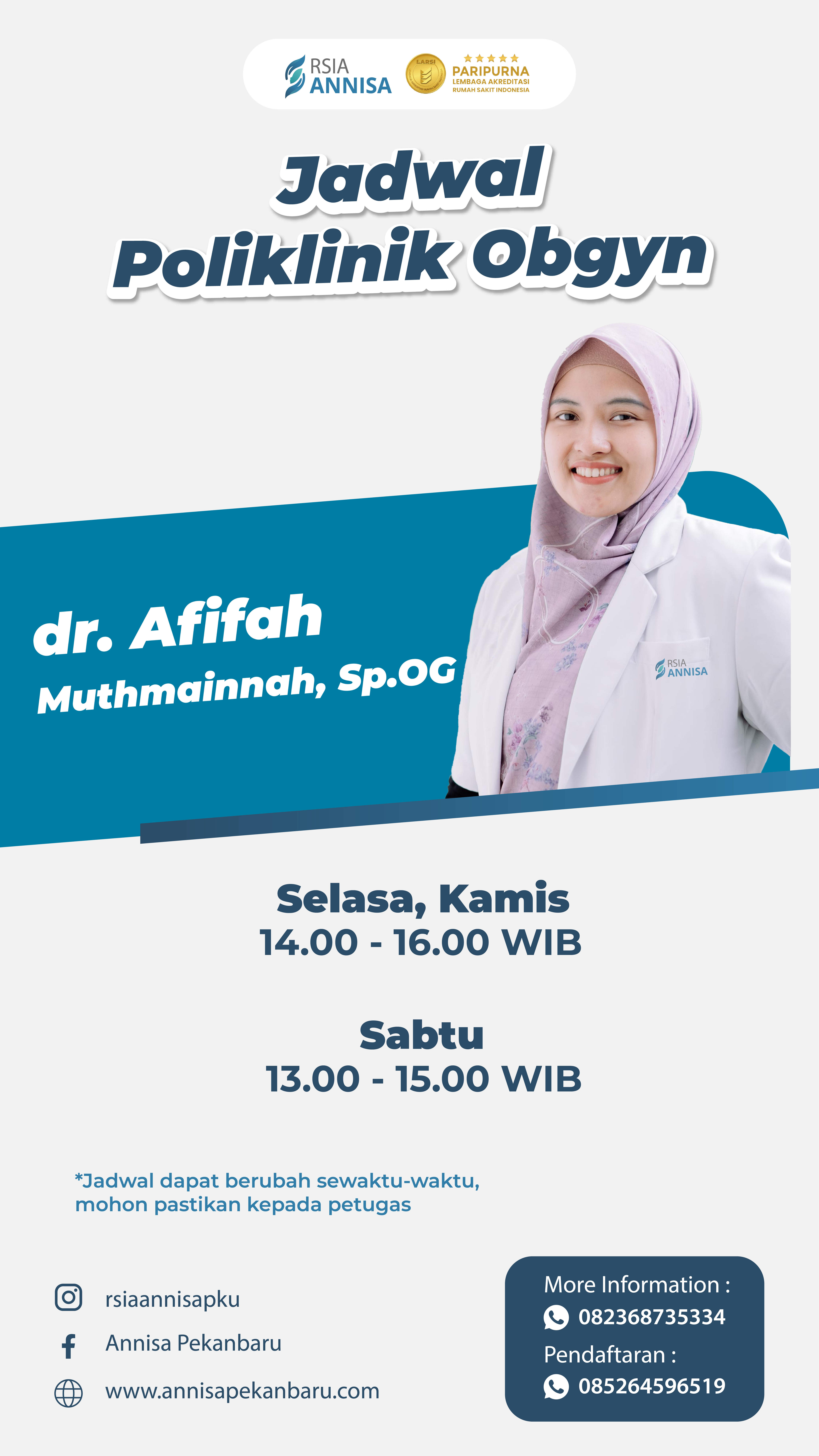 dr. Afifah Muthmainnah, Sp.OG